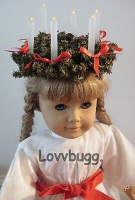 Kirsten LB Swedish St Lucia Gown for American Girl 18" Doll Clothes FREESHIPADDS