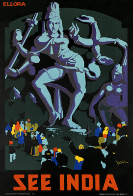 See India - Ellora - 1930's - Travel Poster