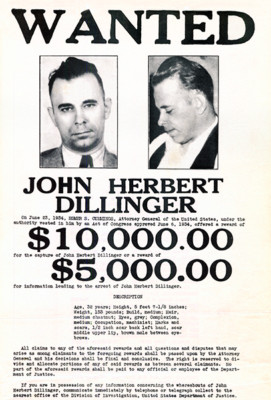 John Herbert Dillinger - 1934 - Wanted Poster