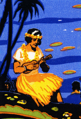 1920's Hawaiian Ukulele Lady - Matchbook Advertising Poster