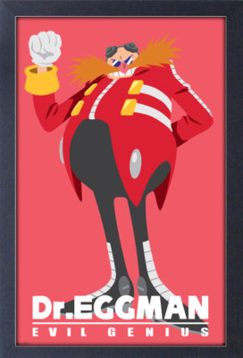 SONIC MODERN CHARACTER EGGMAN 12x18 FRAMED GELCOAT POSTER VIDEO GAMES SEGA GIFT!