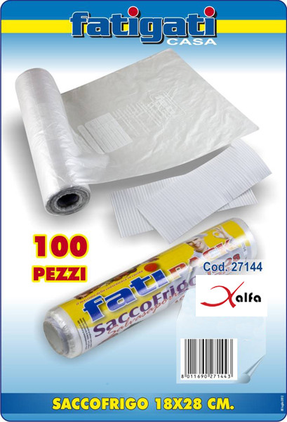 Set 100 Pezzi Sacco Frigo E Freezer 18X28Cm Sacchetti Gelo In Rotolo dfh