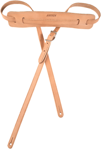 Genuine Gretsch Logo Vintage Leather Adjustable Guitar Strap (Natural)