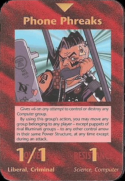 Carte Illuminati New World Order Phone Freak  1995 Inwo Sjg