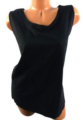 *Misslook black scoop neck women's sleeveless plus top 3XL