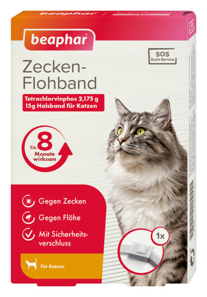 Beaphar SOS Flohhalsband 35 cm Katze Zeckenhalsband 8 Monate wirksam