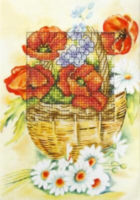 Orchidea Complete cross stitch kit - greetings card Wild flowers 6212