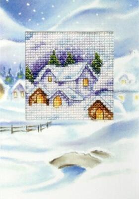 Orchidea Complete cross stitch kit - greetings card Winter landscape 6195