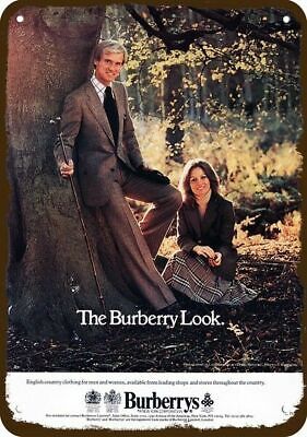 1977 BURBERRYS Retro 70's Clothes Vintage-Look **DECORATIVE REPLICA METAL SIGN**