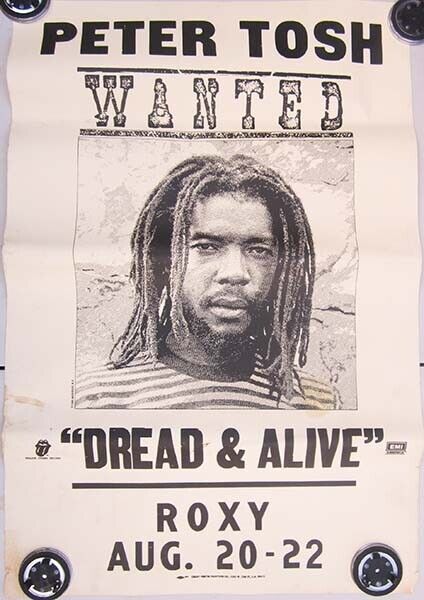 PETER TOSH ROXY CONCERT/PROMO POSTER FROM 1981-RAGGAE