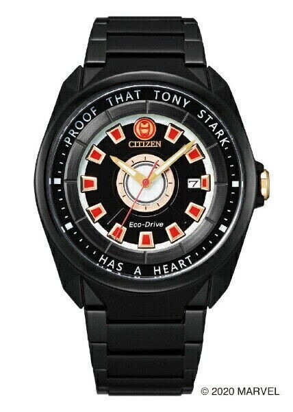 Pre-owned Citizen Marvel Special Model Aw1017-58w Tony Stark Men's Watch With Box