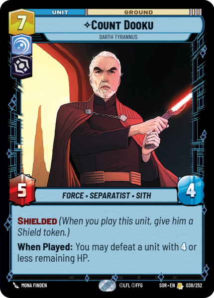 Card Number (Low-High):038 ⟡ Count Dooku, Darth Tyranus:Star Wars Unlimited - Spark of the Rebellion SOR - Pick Your Card - Free Ship