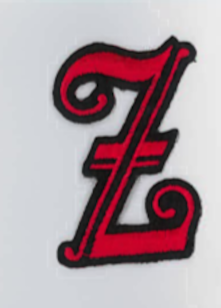2" Old English Embroidered Red Patch Pick Letters Iron On or Sew On