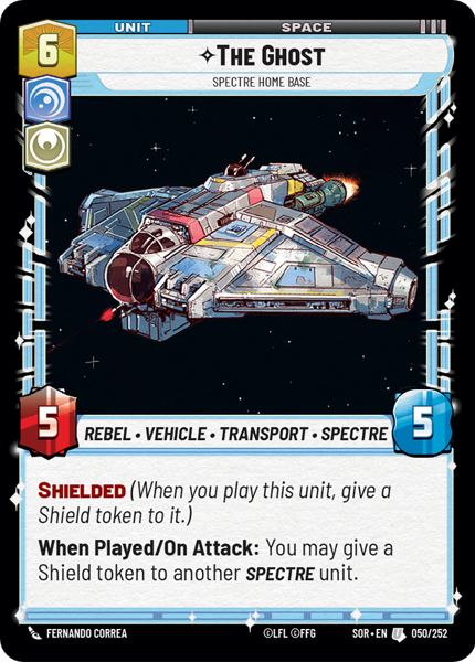 Card Number (Low-High):050 ⟡ The Ghost, Spectre Home Base:Star Wars Unlimited - Spark of the Rebellion SOR - Pick Your Card - Free Ship