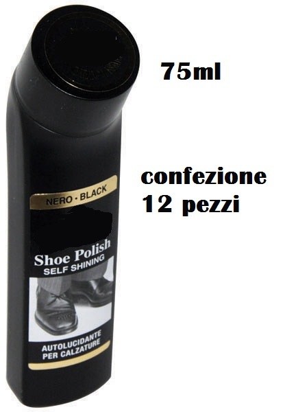 Set 12 Lucida Scarpe Nero 75ml con Crema Pulizia Calzature Uomo Donna moc