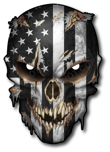 USA AMERICAN FLAG SKULL STICKER DECAL CAR TRUCK WINDOW BUMPER PATRIOTIC VEHICLE