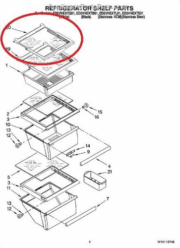 Glass Shelf Compatible with Whirlpool Maytag Refrigerator W10276348 W10276341
