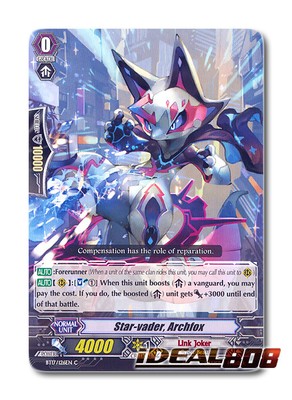 Cardfight Vanguard x 4 Star-vader Archfox BT17/126EN C Pack Fresh Mint