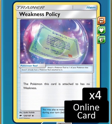 Pokémon Trading Card Game Toys Hobbies 4x Weakness Policy