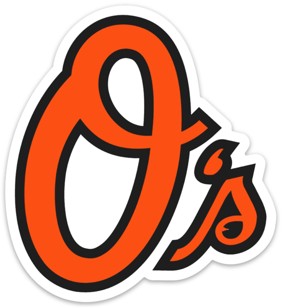 Baltimore Orioles Signature O Letter Logo type MLB Baseball Die-Cut MAGNET