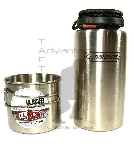 Nalgene 38oz. Stainless Steel Survival Bottle w/GSI 20oz. Stainless Nesting Cup