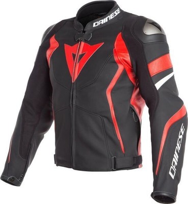 Dainese Avro 4 Leather Jacket Black/Red/White 46 - Free Express Shipping!