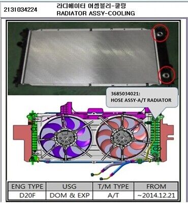 Genuine Cooling Radiator Ssangyong KORANDO C +Auto TM and D20DTF #2131034620