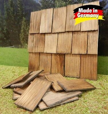 200 Stück Dachschindel, handgeschlagen, nussbaumfarben 4x2,3x0,3cm - Krippen