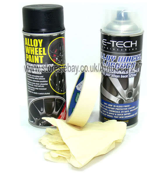 Car Black Alloy Wheel Refurbishment 400ml Spray Paint & High Gloss