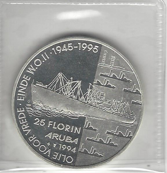 Aruba, 25 Florin, 1994, Silver Proof, Only 4000 Minted!