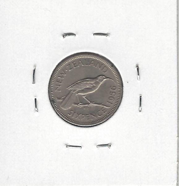 New Zealand 6 Pence, 1956