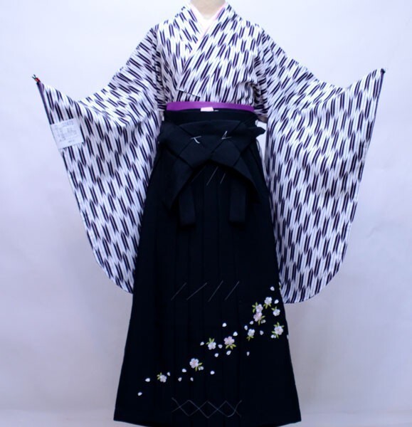 Furisode Kimono & Hakama & Obi sash set L Size Brand New