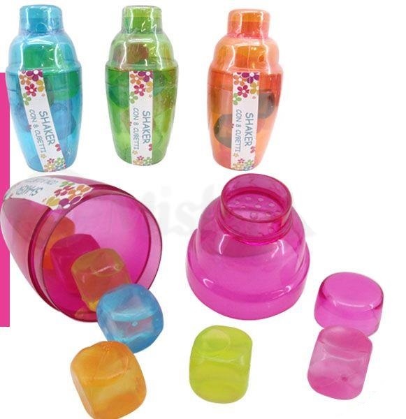 Shaker 220 Ml + 8 Cubetti In Plastica Riutilizzabili Filtro Cocktail Drink dfh