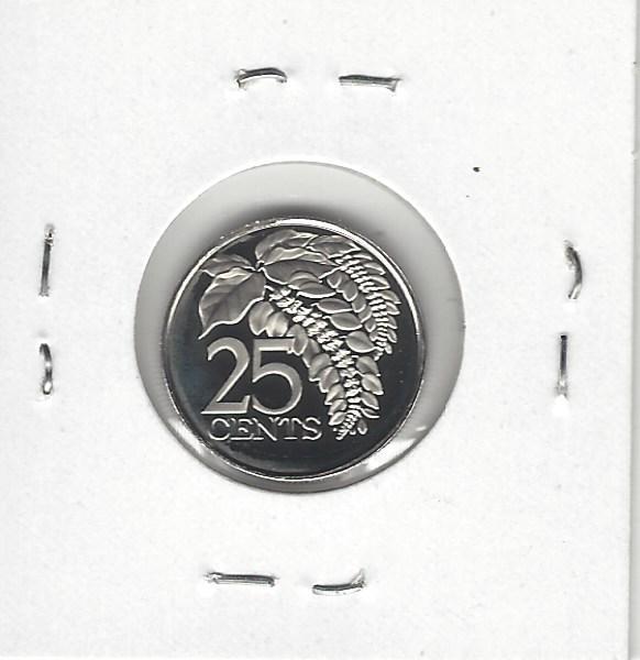 Trinidad & Tobago 25 Cents, 1980, Proof