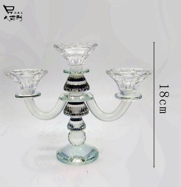 Candeliere Candelabro Portacandele 3 Candele In Vetro Cristallo 08420 bal