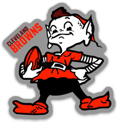 Cleveland Browns Brownie Elf with Football & Logo Type Die-cut MAGNET