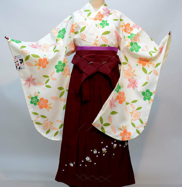 kimono　0906 Furisode Kimono & Hakama , Obi Belt, Pink Furisode Kimono