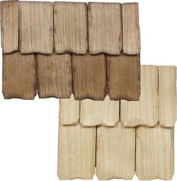 30 Stück XL Dachschindel handgeschlagen 5,8x3,6x0,4 cm - für Krippen, Modellbau