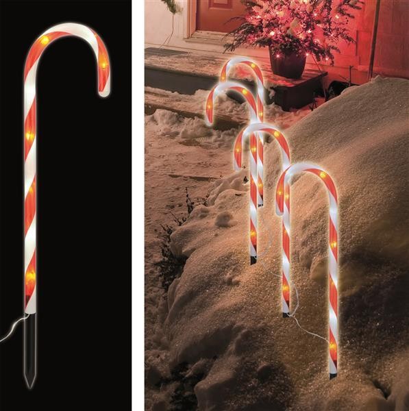 Zuckerstange Weihnachten Deko Gartenleuchtstäbe Leuchtstab Gartenstecker LED