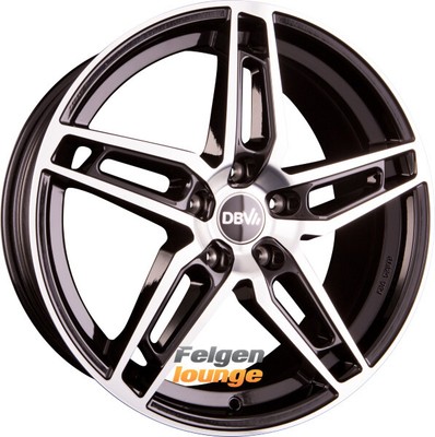 4x DBV 5DS 005 Schwarz Glänzend Front Poliert 7x17 ET40 5x114,3