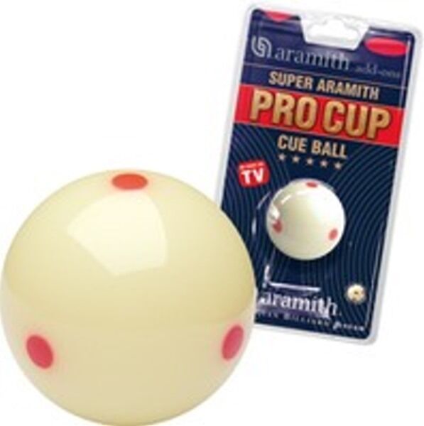 NEW SUPER ARAMITH PRO CUP CUE BALL 6 RED SPOTS TV BALL FREE SHIPPING