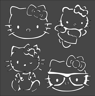 1- 8x8 inch Stencil, (PF-87) Hello Kitty (6mil)*****