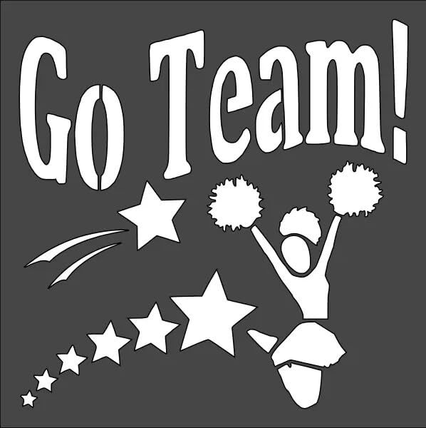 Clear Plastic Stencil for DIY Art Projects - Go Team!