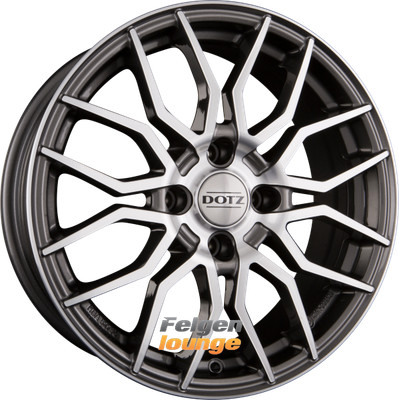 4x DOTZ LIMEROCK DARK - Gunmetal Frontpoliert 6,5x16 ET47,5 4x108
