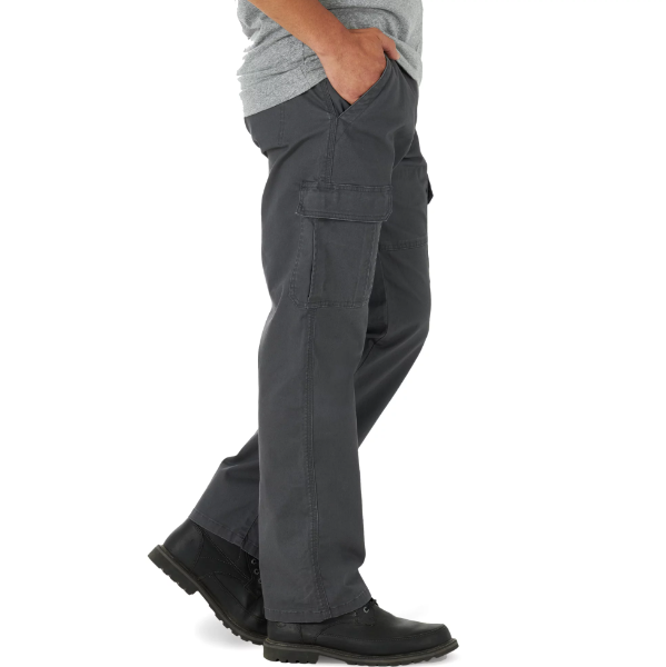 Men's Wrangler Cargo Pants w/ Stretch Relaxed Fit Anthracite Grey CHOOSE SIZE