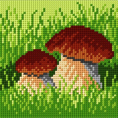 Orchidea Needlepoint canvas for halfstitch without yarn Mushrooms 1838D - Pri...