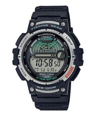 Casio Fishing Gear Men's Quartz Black Resin Band 45mm Watch WS1200H-1AV