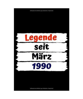 Legende seit März 1990: Notizbuch a5 liniert softcover geburtstag geschenkideen