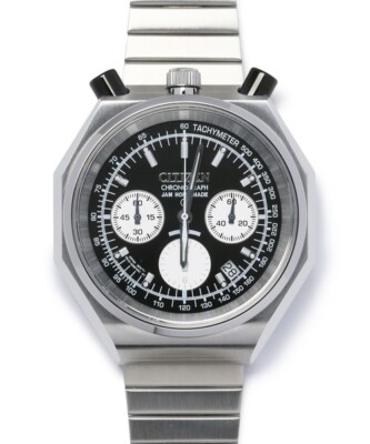 Pre-owned Citizen × Jam Home Made Jcz003 Bullhead Black Dial Tsuno Chrono Watch Panda 2
