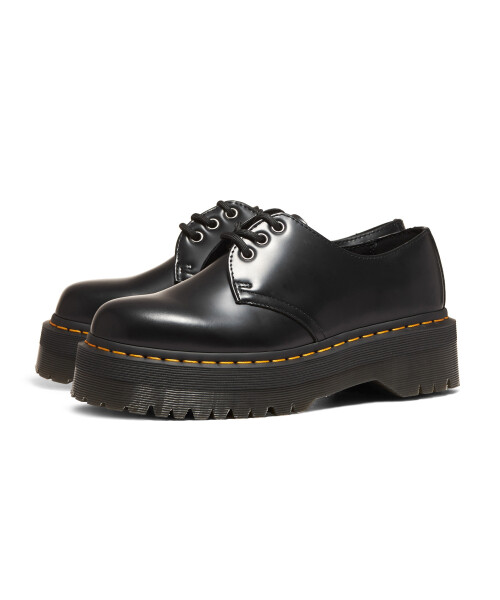 Pre-owned Dr. Martens Dr.martens 1461 Quad Black Polished Smooth - Black / 25567001 / Uk 3-8 Shoes